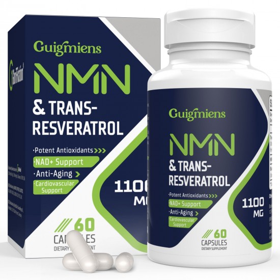 Guigmiens NMN Trans-Resveratrol Dietary Supplement Capsules 1100mg