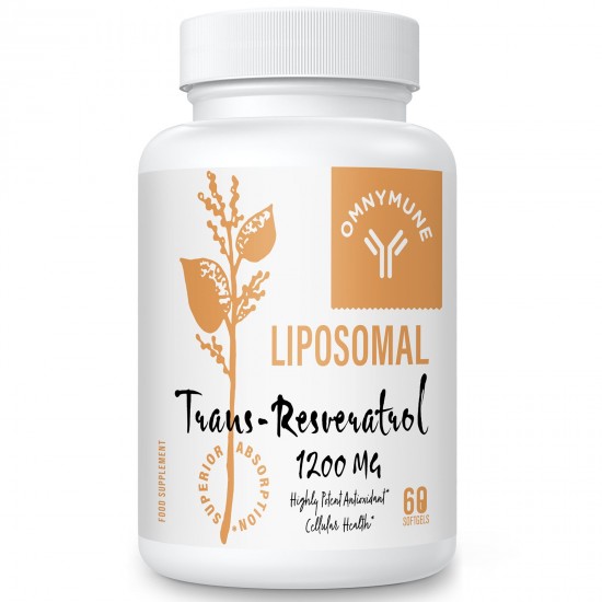 Omnymune Liposomal Trans-Resveratrol Dietary Supplement 1200mg High-Potency 98% Purity