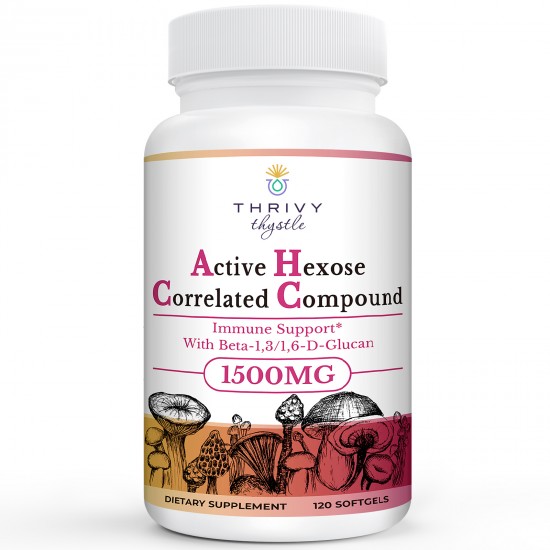 ThrivyThystle AHCC Dietary Supplement 1500mg Liposomal Active Hexose Correlated