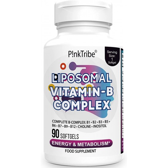 P!nkTribe Liposomal Vitamin B Complex Softgels - 9 Methylated B Vitamins for Easily Absorbed, Vitamin B6, Folate & Inositol