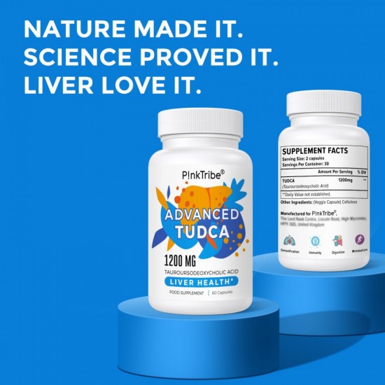 P!nkTribe TUDCA (Tauroursodeoxycholic Acid) Liver Support Supplement 1200mg Per Serving 60 Capsules