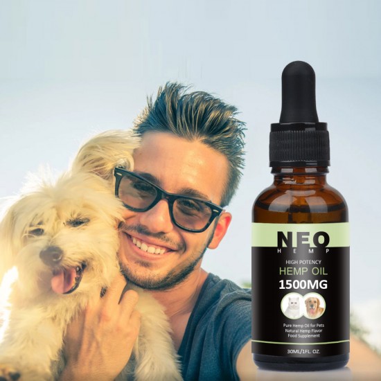 [Not Available in UK] NEOHEMP Oil Anxiety Relief for Dogs & Cats - 1500mg - Supports Hip & Joint Health